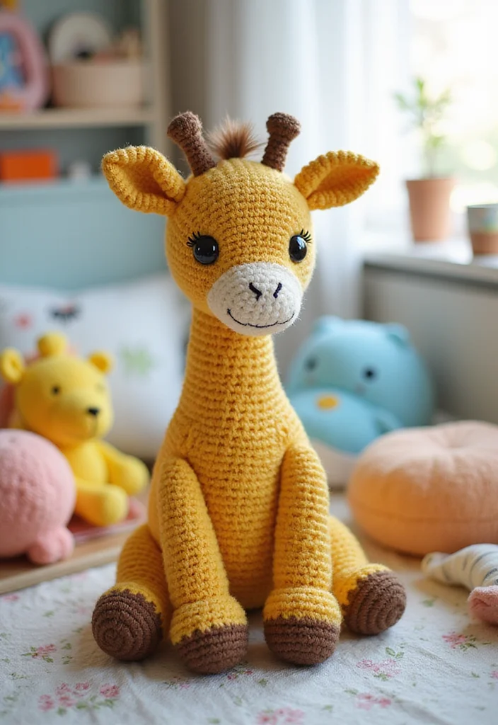 30 Cute Toys to Make Using Crochet Amigurumi Free Patterns - 17. Soft Giraffe Toy