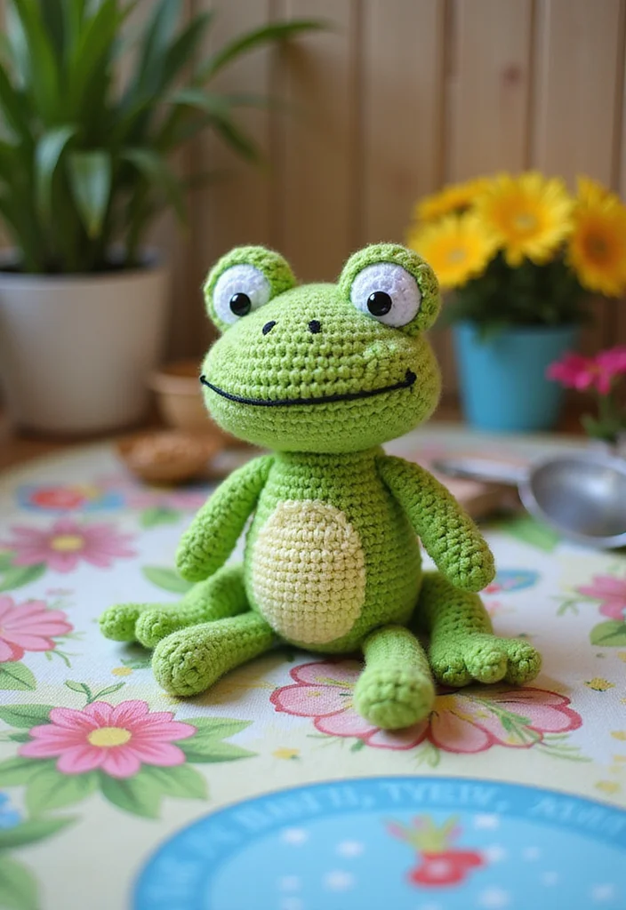 30 Cute Toys to Make Using Crochet Amigurumi Free Patterns - 20. Lovable Frog Toy