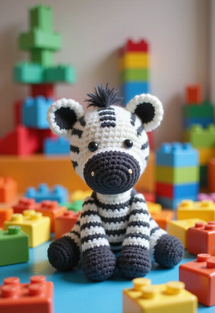 30 Cute Toys to Make Using Crochet Amigurumi Free Patterns - 23. Quirky Zebra Toy