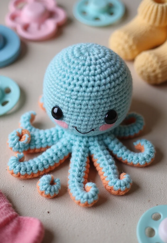 30 Cute Toys to Make Using Crochet Amigurumi Free Patterns - 3. Sweet Baby Octopus