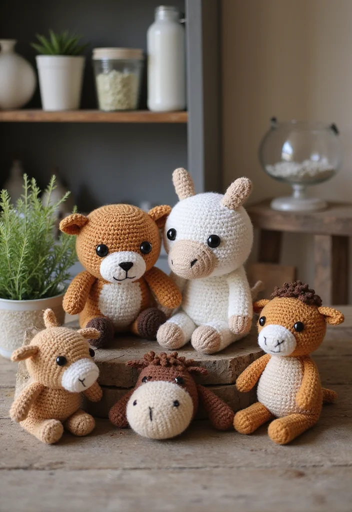 30 Cute Toys to Make Using Crochet Amigurumi Free Patterns - 30. Little Farm Animals