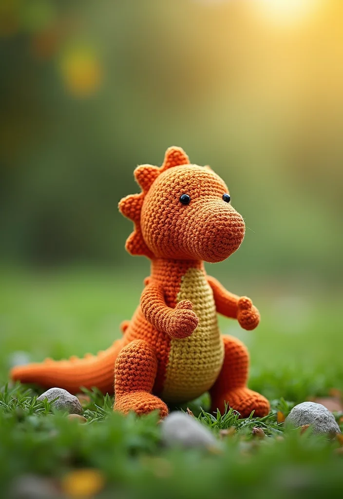 30 Cute Toys to Make Using Crochet Amigurumi Free Patterns - 4. Playful Dino Toy