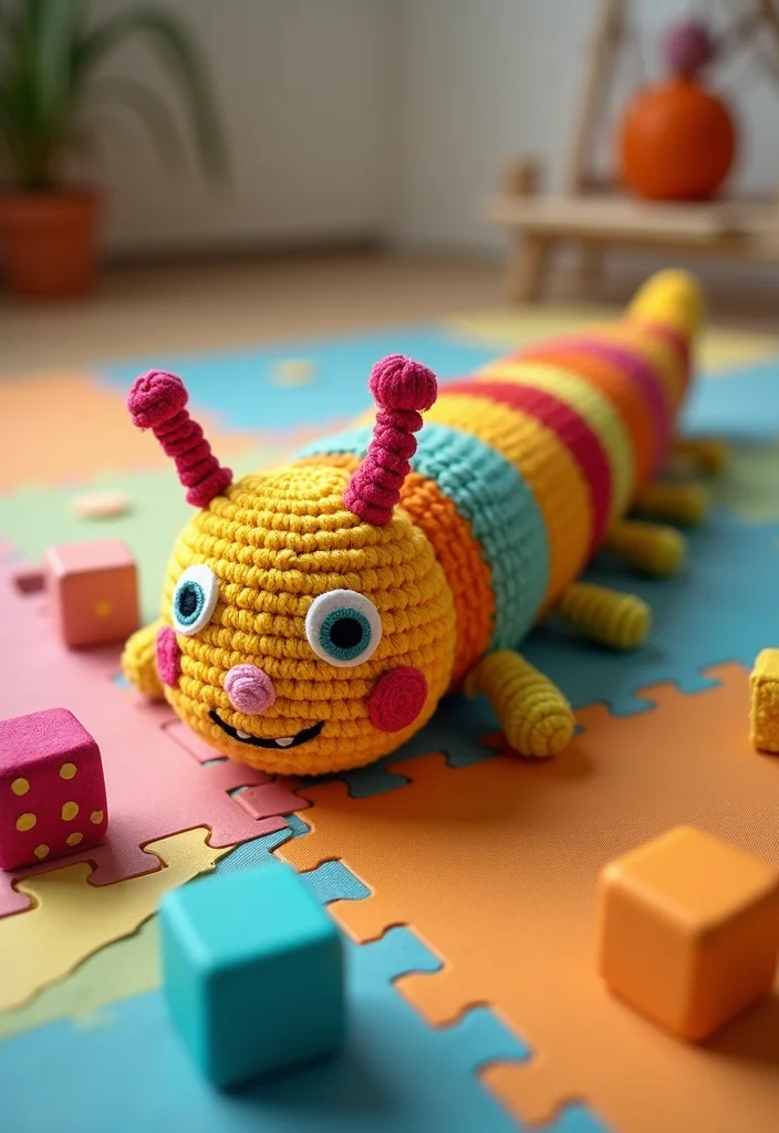 30 Cute Toys to Make Using Crochet Amigurumi Free Patterns - 8. Friendly Caterpillar