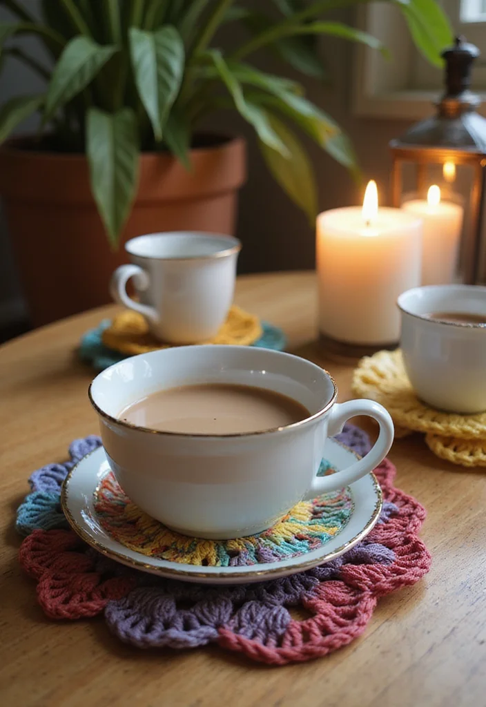 30 Fashionable Crochet Styles for Black Women to Wear - 10. Boho Crochet Coasters