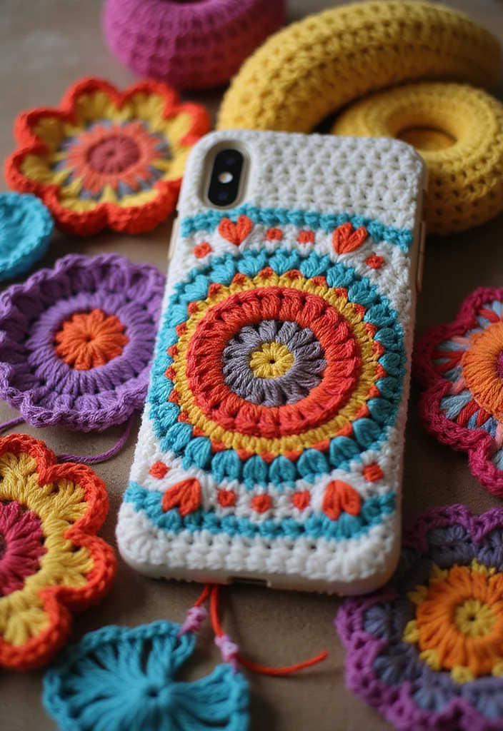 30 Fashionable Crochet Styles for Black Women to Wear - 14. Crochet Phone Case