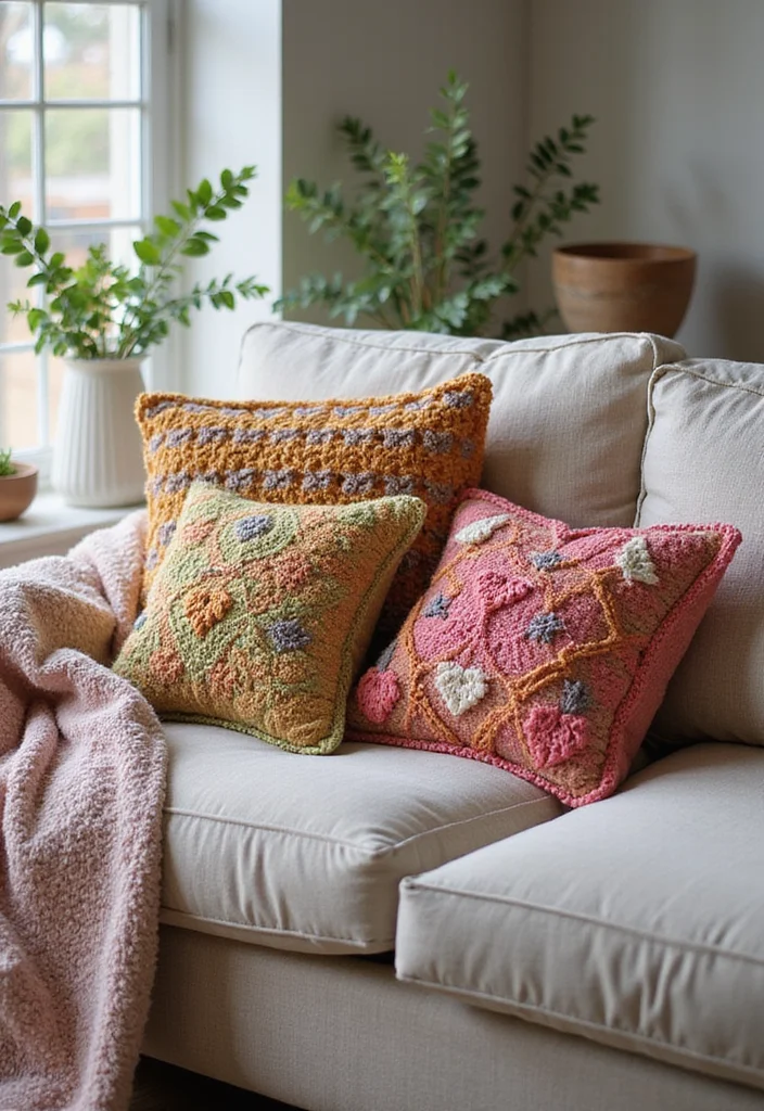 30 Fashionable Crochet Styles for Black Women to Wear - 18. Crochet Pillows