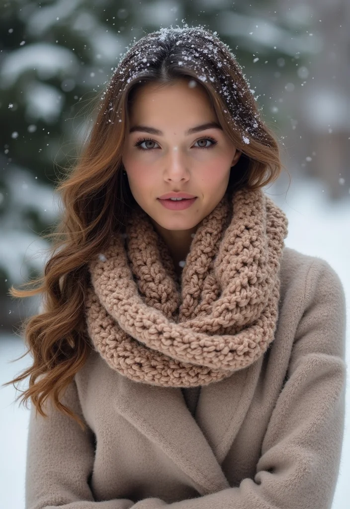 30 Fashionable Crochet Styles for Black Women to Wear - 25. Crochet Infinity Scarf