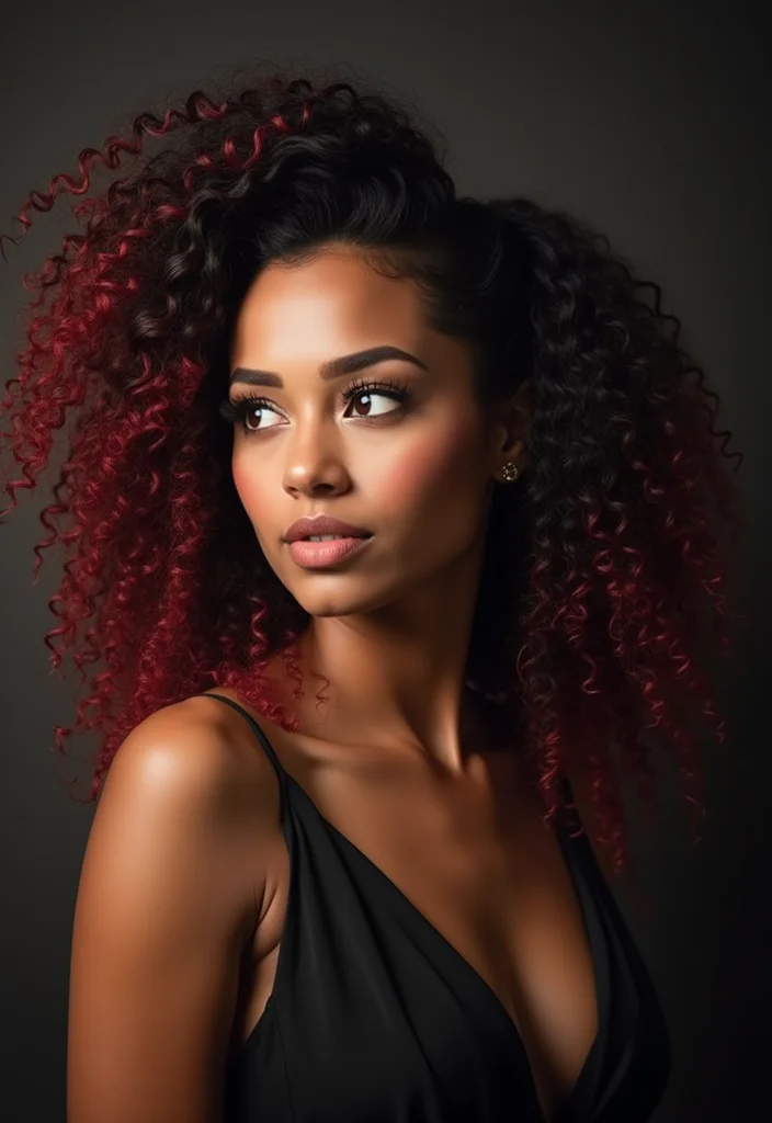 30 Iconic Hair Looks from Curly Crochet Hair Styles - 18. Funky Side-Swept Curls