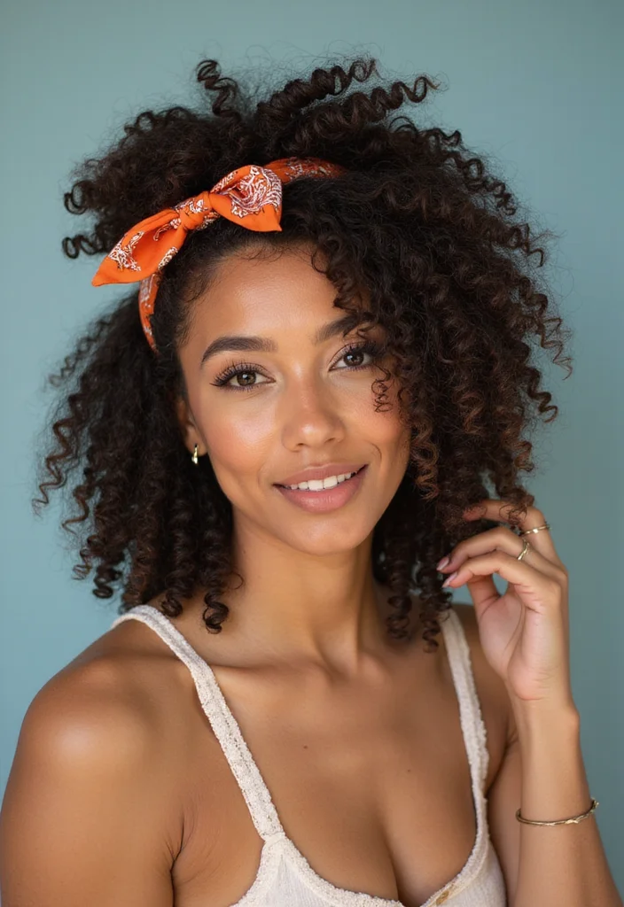 30 Iconic Hair Looks from Curly Crochet Hair Styles - 25. Crochet Bandana Style