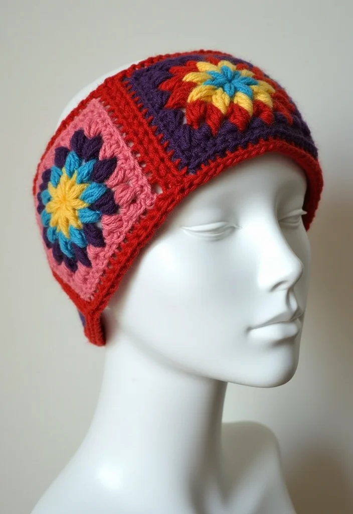 30 Ideas with How to Crochet a Granny Square You Must Try - 16. Granny Square Headband