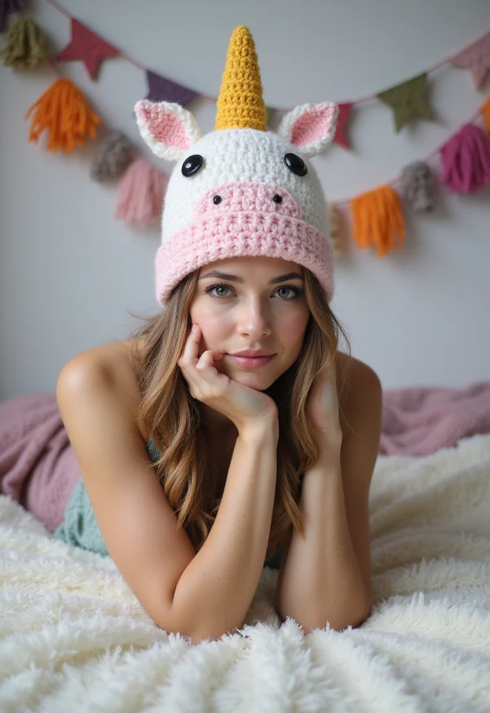 30 Must-Try Designs Using Crochet Hats Free Pattern - 11. Whimsical Unicorn Hat