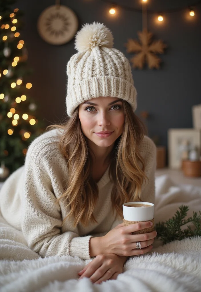 30 Must-Try Designs Using Crochet Hats Free Pattern - 23. Textured Bobble Hat