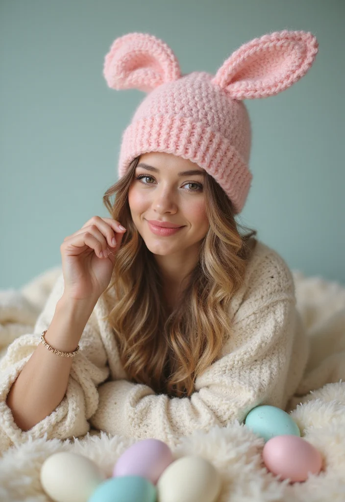 30 Must-Try Designs Using Crochet Hats Free Pattern - 6. Cute Bunny Ears Hat