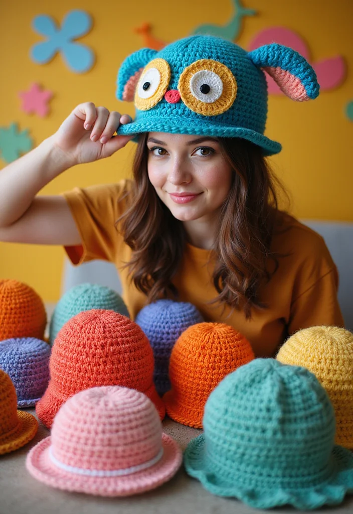 30 Must-Try Designs Using Crochet Hats Free Pattern - 8. Funky Animal Hats