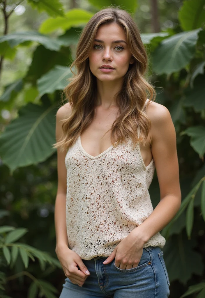 30 Stylish Patterns from Crochet Tank Top Free Patterns - 27. Leaf Motif Tank