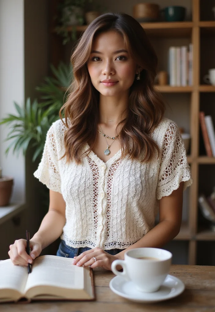 30 Trendy Outfit Ideas with Crochet Tops Free Patterns - 16. Casual Loose-Fit Crochet Top