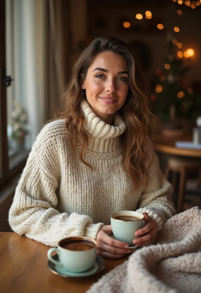 30 Trendy Outfit Ideas with Crochet Tops Free Patterns - 26. Cozy Turtleneck Crochet Top