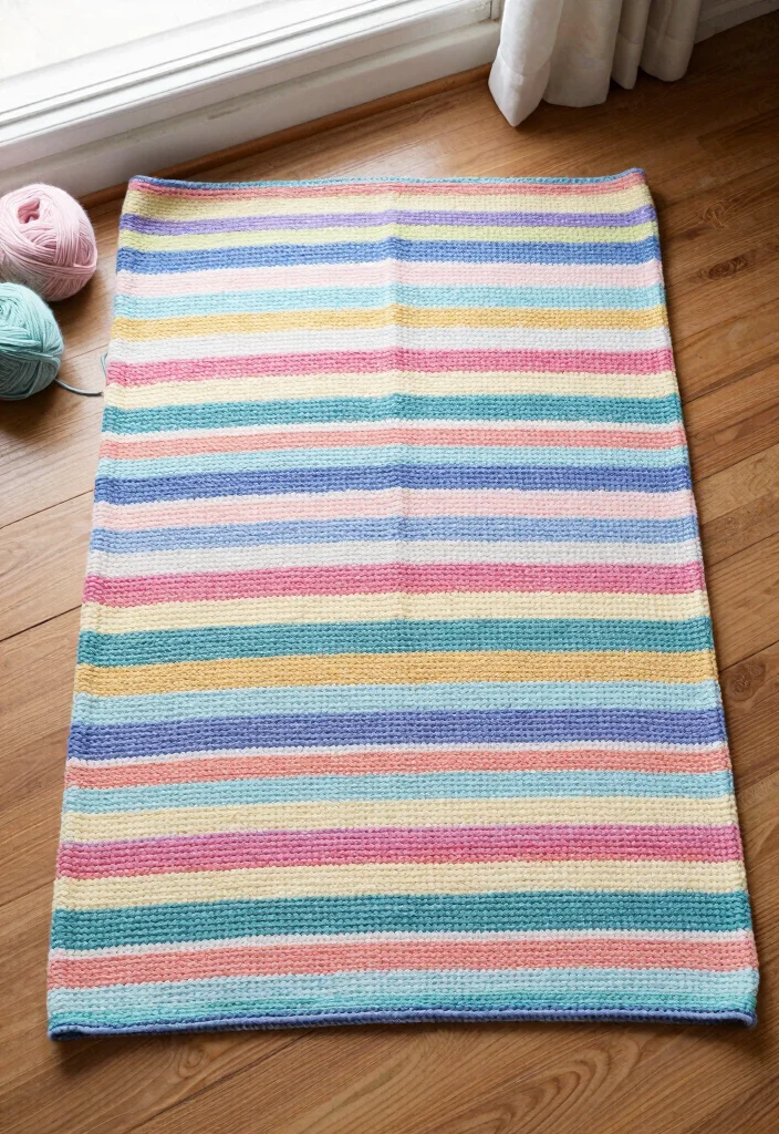 17 Cozy Crochet Baby Blanket Ideas for Beginners - 3. Simple Striped Blanket 1