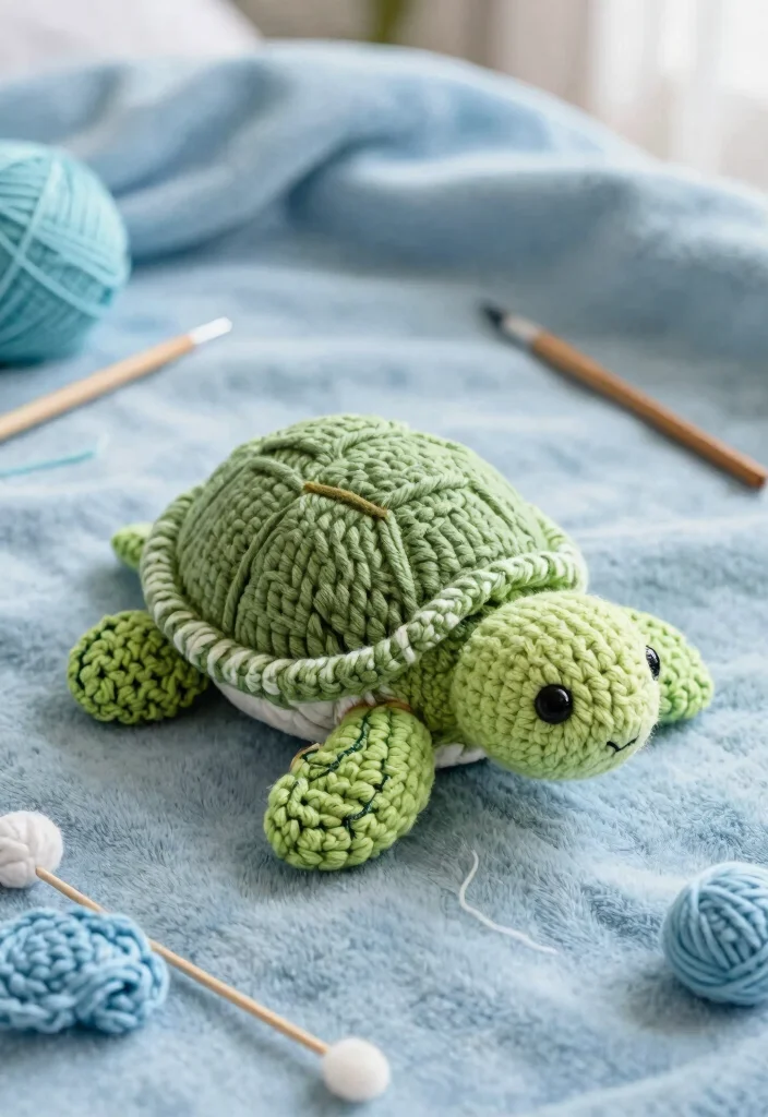 17 Sweet Handmade Crochet Lovey Ideas for Baby Comfort - 10. Turtle Lovey 1