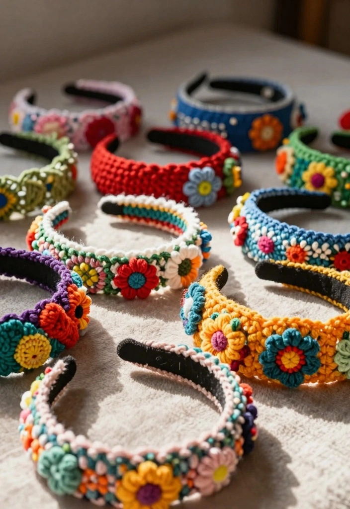 19 Clever Handmade Ideas for Creative Reuse of Scrap Yarn - 13. Whimsical Crochet Headbands 1