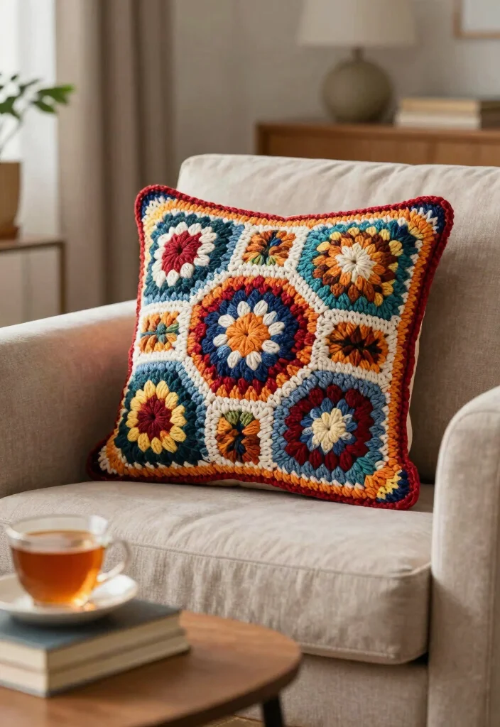 19 Clever Handmade Ideas for Creative Reuse of Scrap Yarn - 17. Decorative Crochet Pillow Covers 1