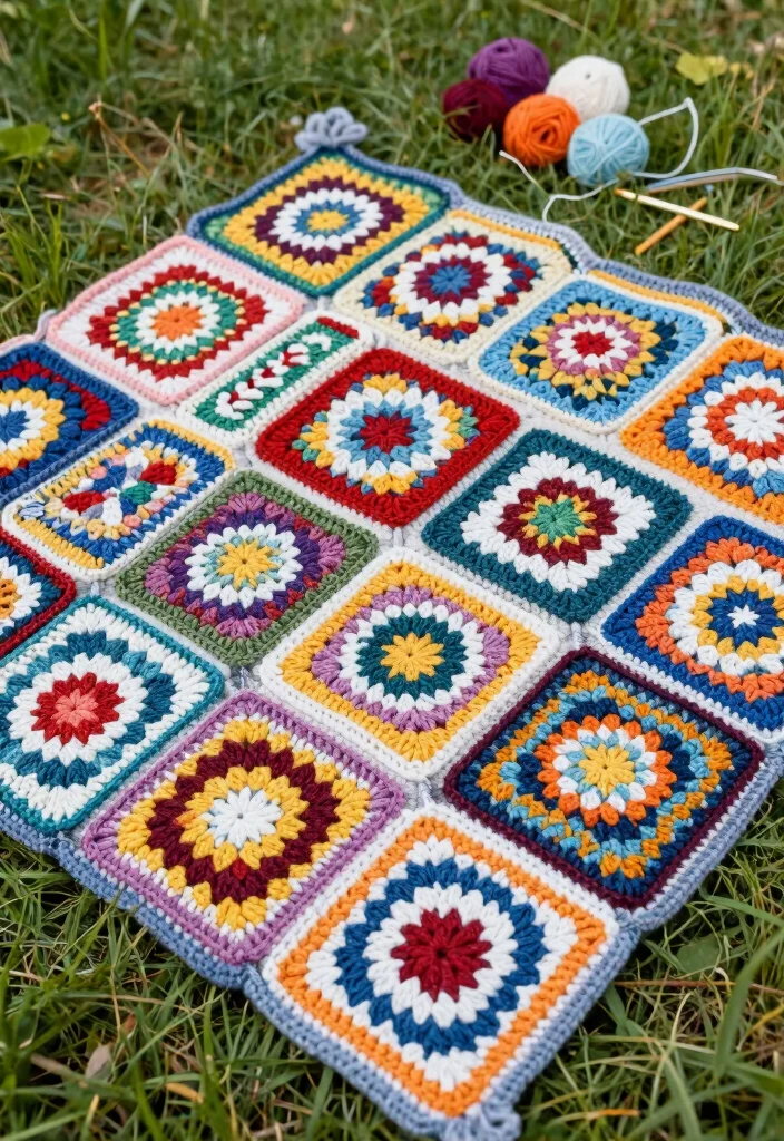 19 Clever Handmade Ideas for Creative Reuse of Scrap Yarn - 5. Cozy Blanket Squares 1