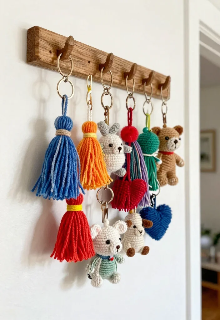 19 Clever Handmade Ideas for Creative Reuse of Scrap Yarn - 8. Playful Keychains 1