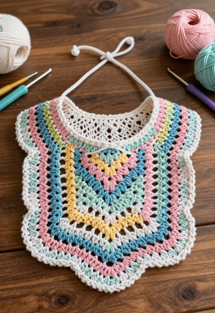 19 Essential Baby Crochet Patterns You Can Make at Home - 10. Easy-to-Make Baby Bib 1