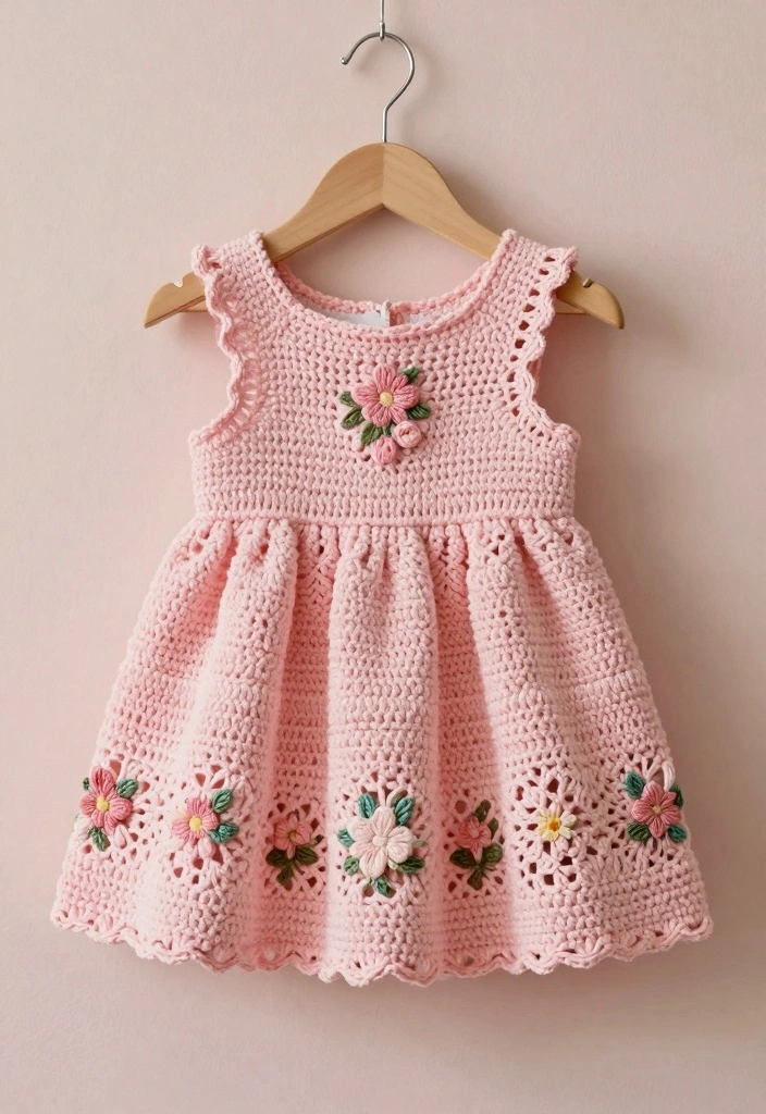 19 Essential Baby Crochet Patterns You Can Make at Home - 11. Sweet Crochet Baby Dress 1