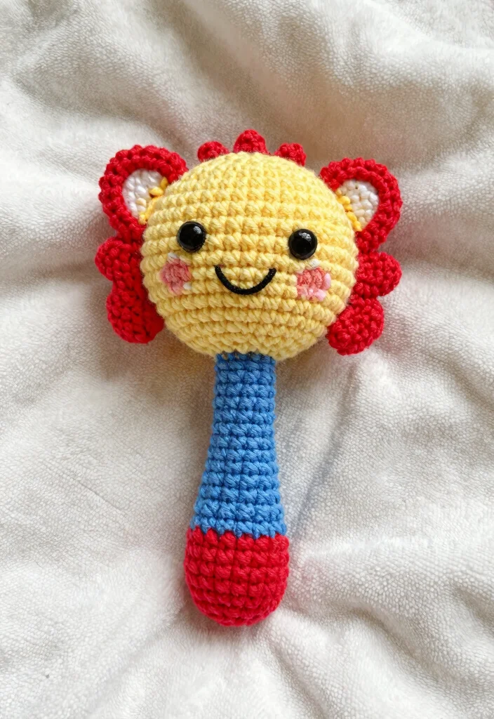 19 Essential Baby Crochet Patterns You Can Make at Home - 15. Cute Crochet Baby Rattle 1