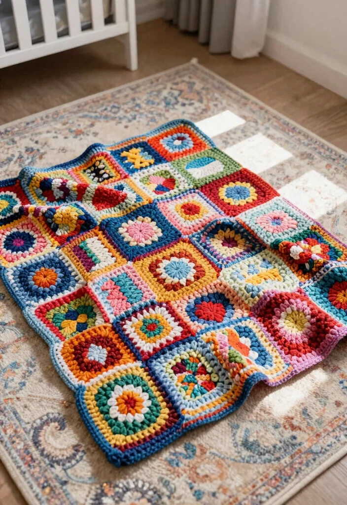 19 Essential Baby Crochet Patterns You Can Make at Home - 17. Colorful Crochet Baby Blanket 1