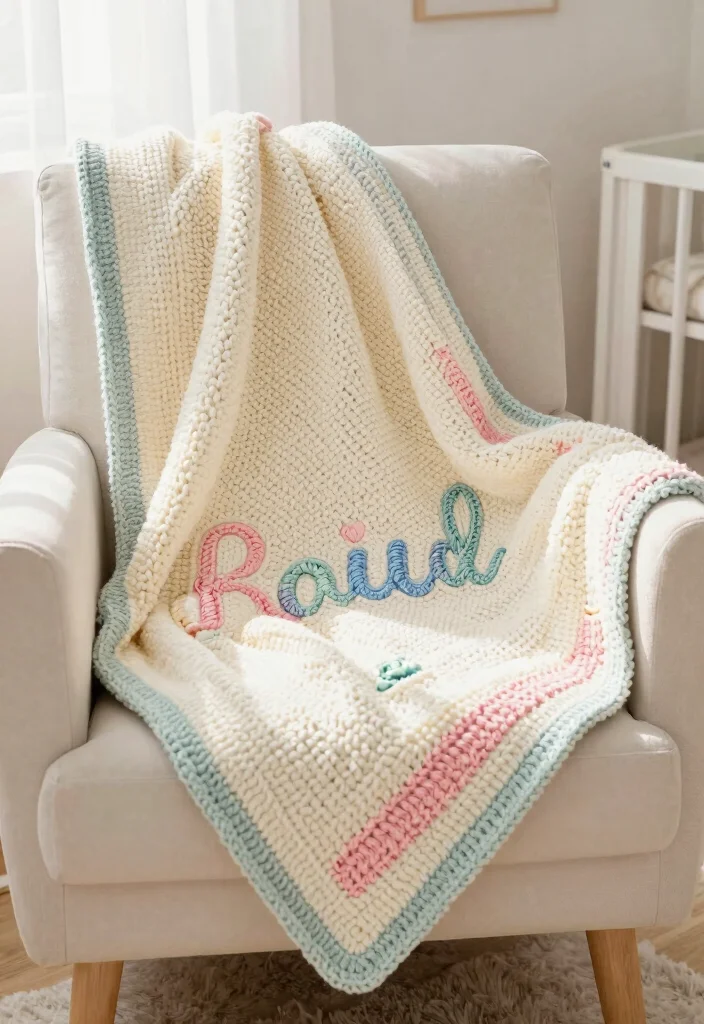 19 Essential Baby Crochet Patterns You Can Make at Home - 19. Personalized Crochet Baby Blanket 1