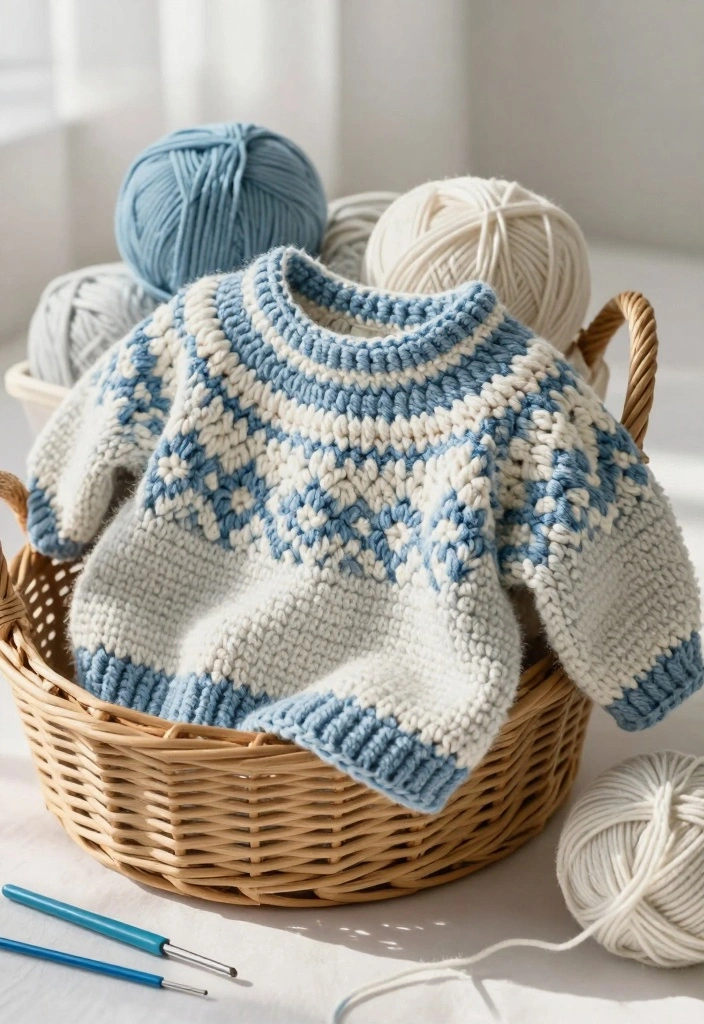 19 Essential Baby Crochet Patterns You Can Make at Home - 6. Cozy Baby Sweater 1