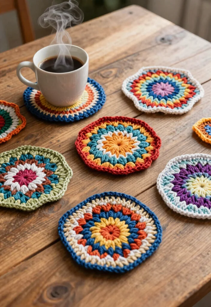 19 Thoughtful Crochet Gifts for Men: Handmade and Practical - 9. Coasters 1