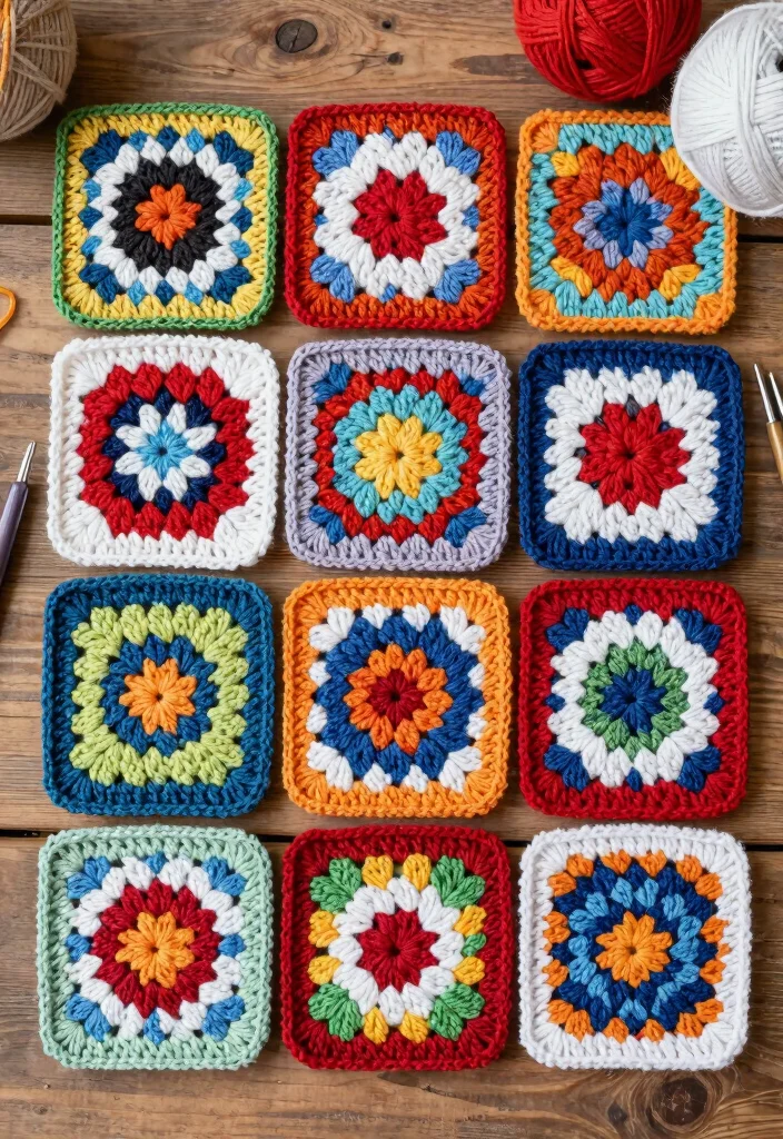 C2C Crochet Pattern Free Guide to Bold Geometric Designs with 18 Creative Layout Ideas - 2. Square Patterns 1