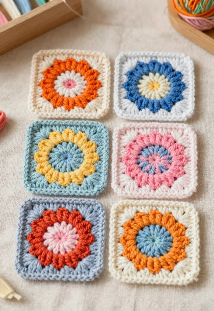 C2C Crochet Pattern Free Guide to Bold Geometric Designs with 18 Creative Layout Ideas - 5. Circle in a Square 1
