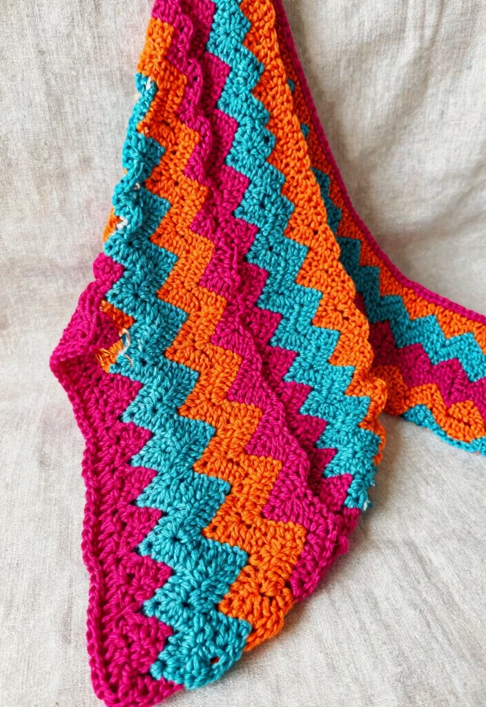 C2C Crochet Pattern Free Guide to Bold Geometric Designs with 18 Creative Layout Ideas - 7. Zigzag Patterns 1