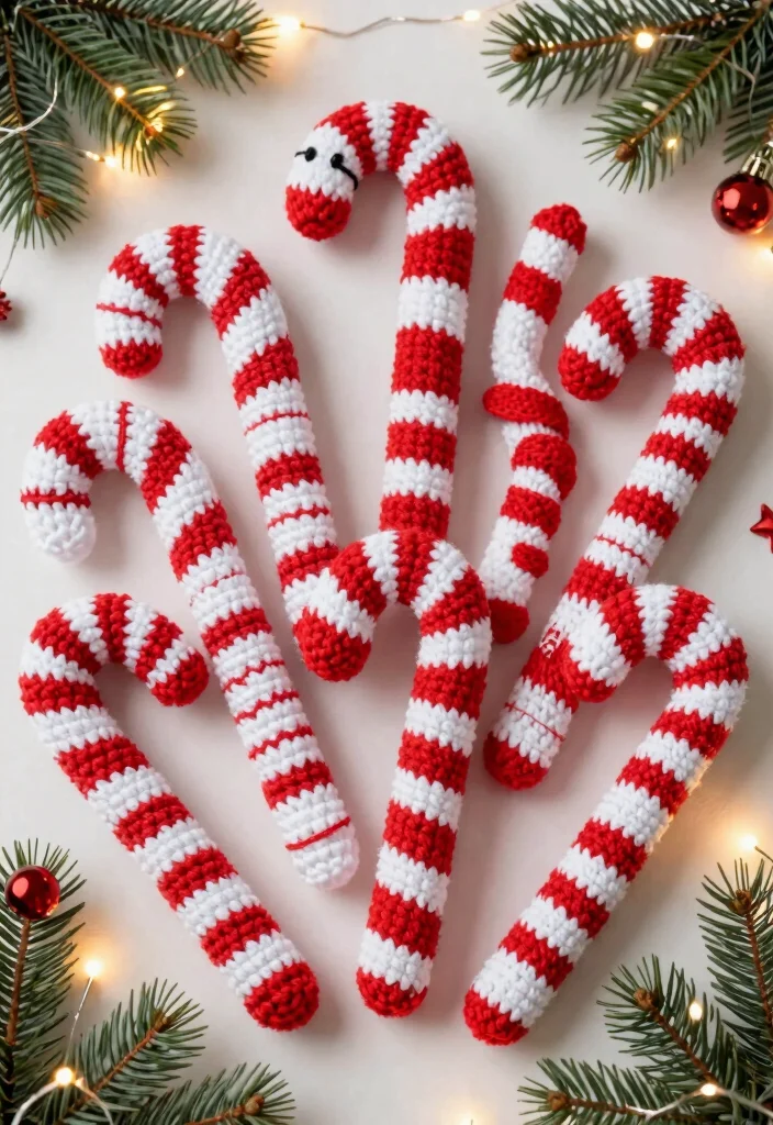 Christmas Crochet Patterns: Your Free Guide to Festive Handmade Decor - 10. Crochet Candy Canes 1
