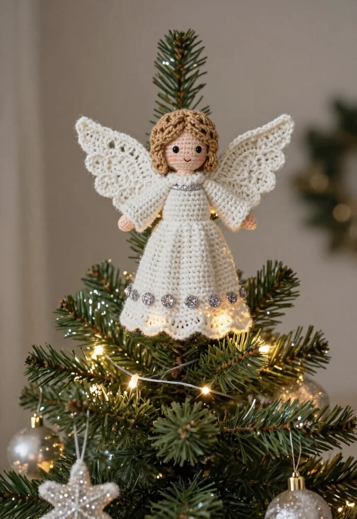 Christmas Crochet Patterns: Your Free Guide to Festive Handmade Decor - 13. Crochet Angel Tree Topper 1
