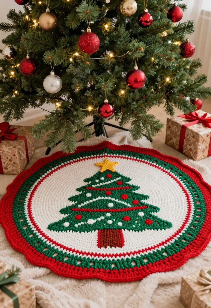 Christmas Crochet Patterns: Your Free Guide to Festive Handmade Decor - 3. Crochet Christmas Tree Skirt 1