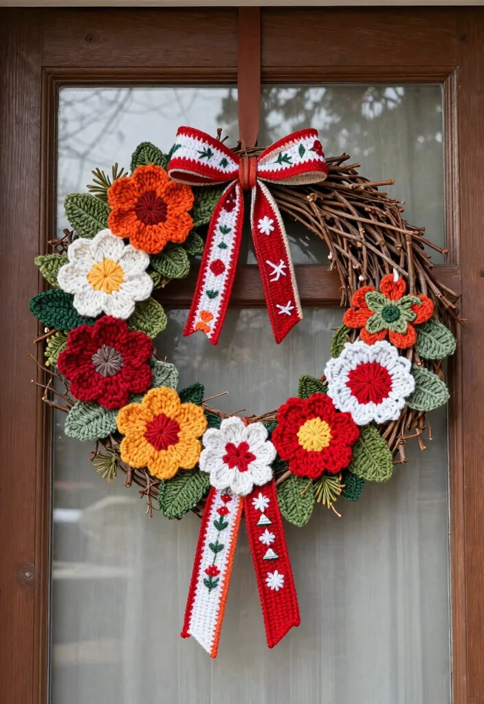 Christmas Crochet Patterns: Your Free Guide to Festive Handmade Decor - 5. Crochet Wreaths for the Door 1
