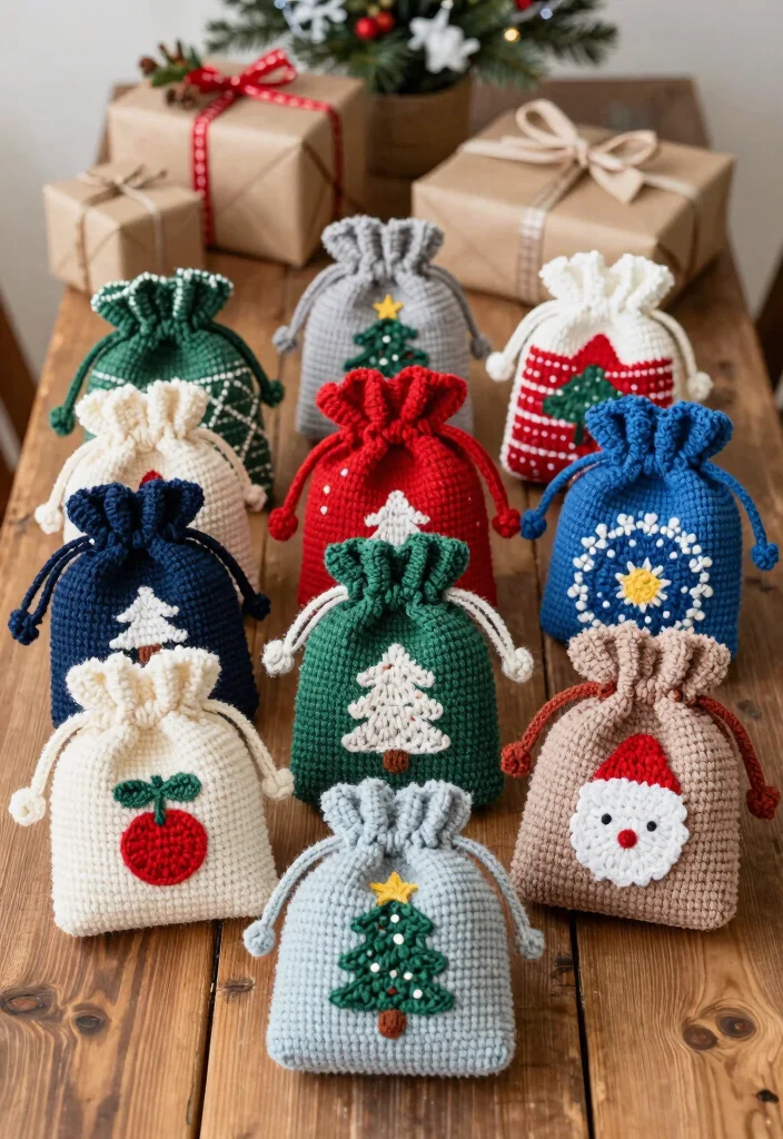 Christmas Crochet Patterns: Your Free Guide to Festive Handmade Decor - 6. Mini Crochet Gift Bags 1