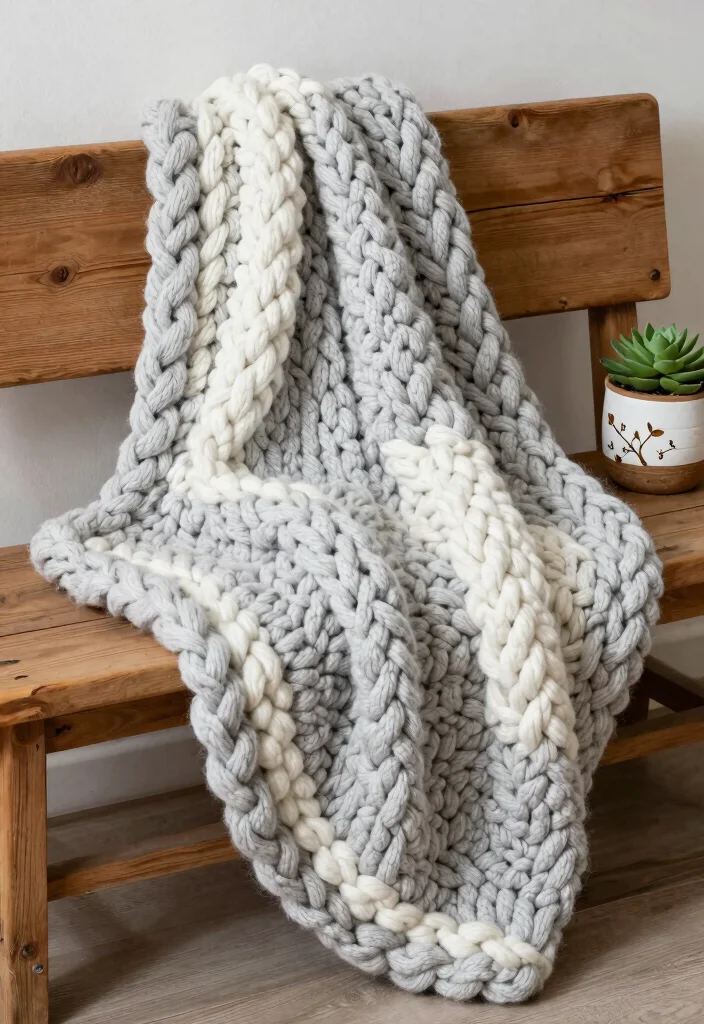 Crochet Afghan Patterns: Free Guide to Cozy Blanket Making with 18 Timeless Design Ideas - 5. Chunky Knit Afghan Style 1