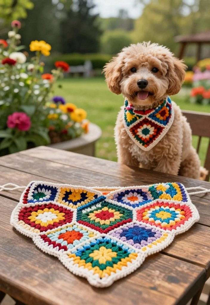 Crochet Bandana Pattern: Free Guide for Modern Accessories with 17 Trendy Style Ideas - 1. Classic Granny Square Bandana 1