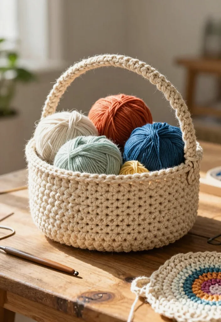 Crochet Basket Pattern Free Guide for Stylish Home Storage - 1. Classic Round Crochet Basket 1