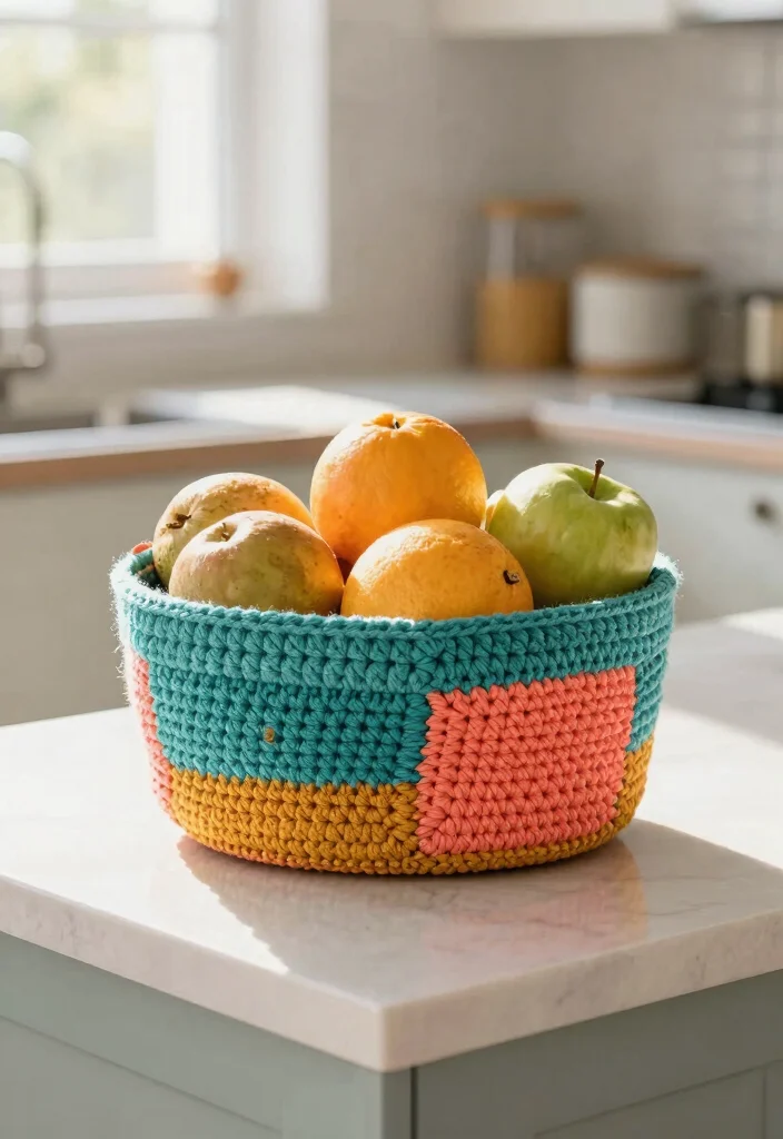 Crochet Basket Pattern Free Guide for Stylish Home Storage - 11. Color Block Crochet Basket 1