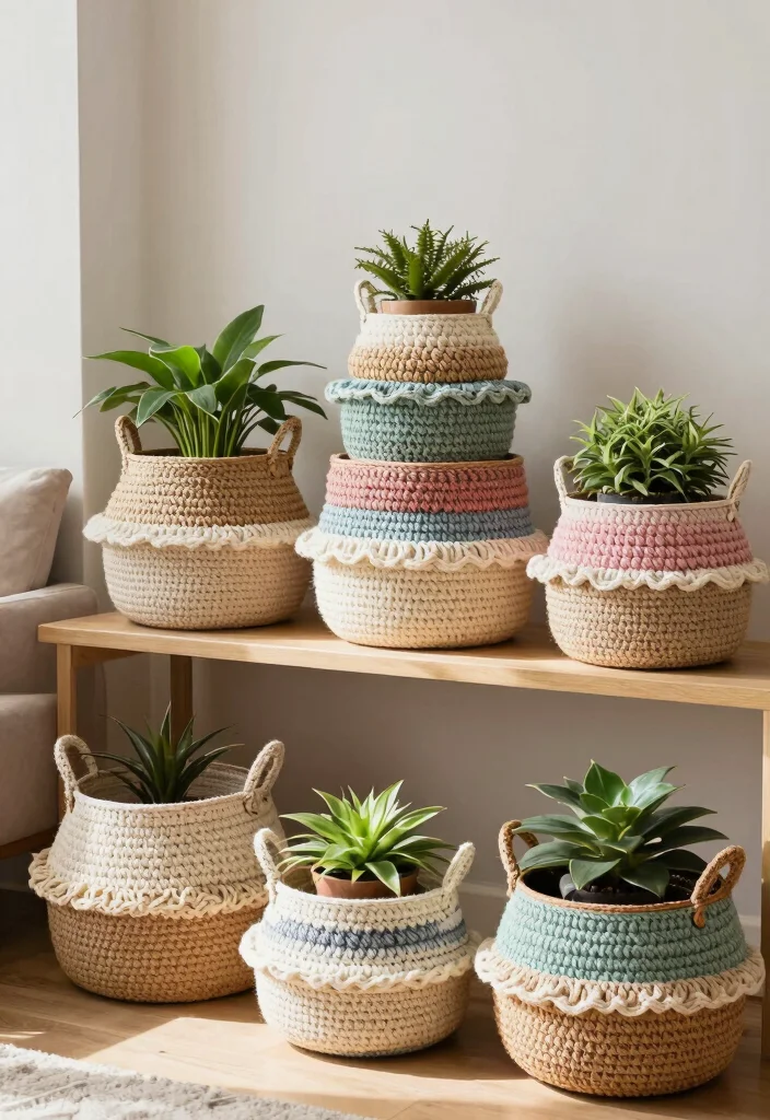 Crochet Basket Pattern Free Guide for Stylish Home Storage - 17. Tiered Crochet Baskets 1