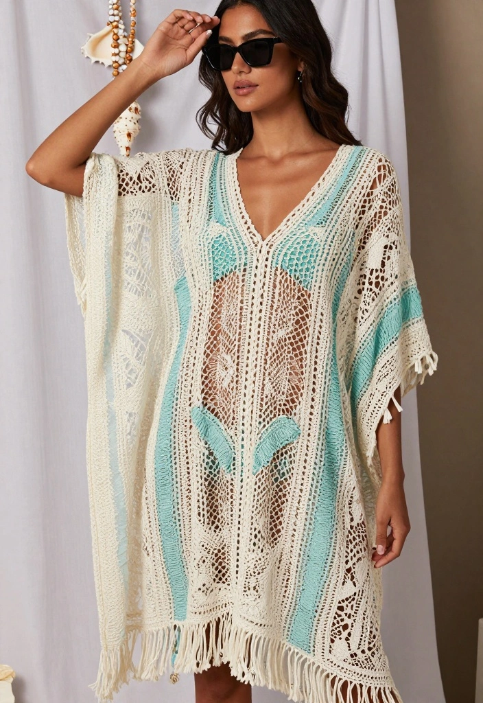 Crochet Beach Cover-Up Guide: 19 Breezy Style Ideas for Relaxed Summer Layers - 1. Classic Crochet Kaftan 1