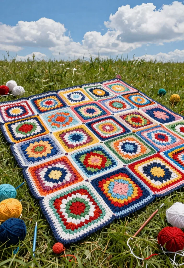 Crochet Blanket Patterns: A Free Guide for All Seasons with 20 Classic and Modern Designs - 12. Patchwork Blanket: Scraps to Treasure 1