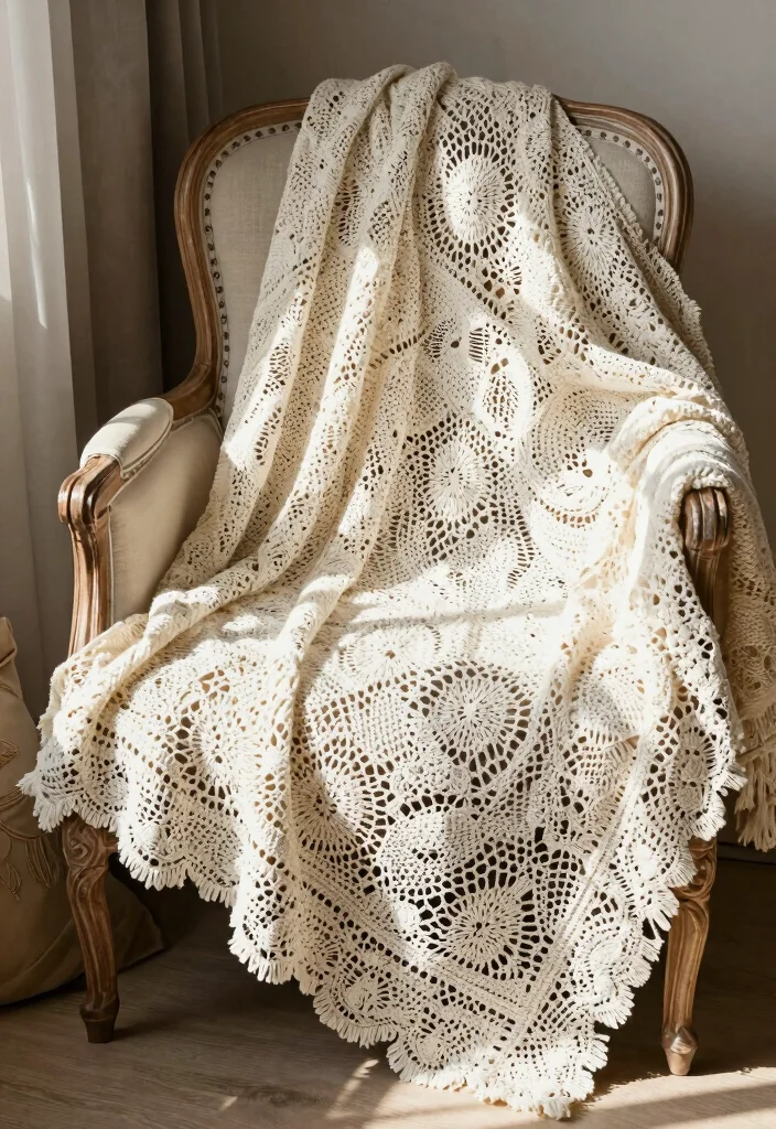 Crochet Blanket Patterns: A Free Guide for All Seasons with 20 Classic and Modern Designs - 13. Filet Crochet Blanket: Elegance in Stitches 1